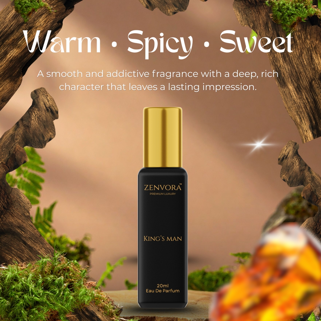 ZENVORA Premium Luxury Perfume Combo for Men (King’s Man + CXO) | Long Lasting Eau De Parfum Pack of 2 (20ml Each) - Image 3